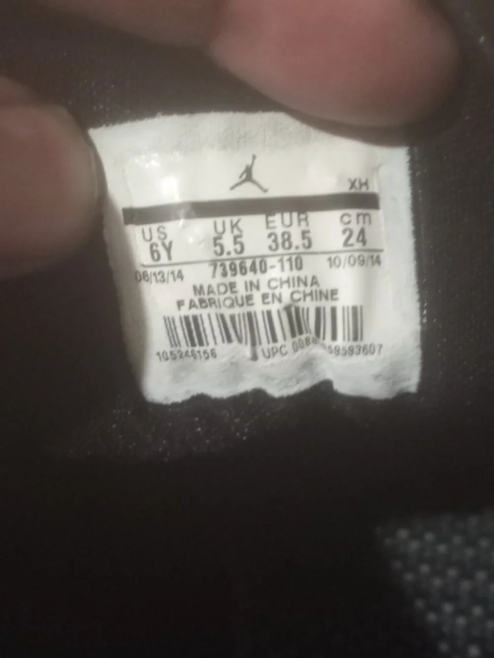 Authentic Nike Boys Air Jordan 1 739640-110 Black White Sneaker Shoes Size 6Y